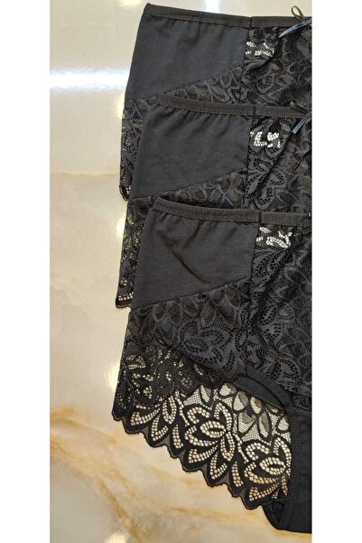 AVESŞENER Chiloți din dantelă cu talie înaltă - Pachet de 3