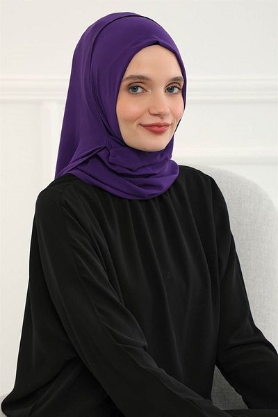 Aisha's Design شال شيفون عملي أرجواني - تصميم كلاسيكي، PS-11