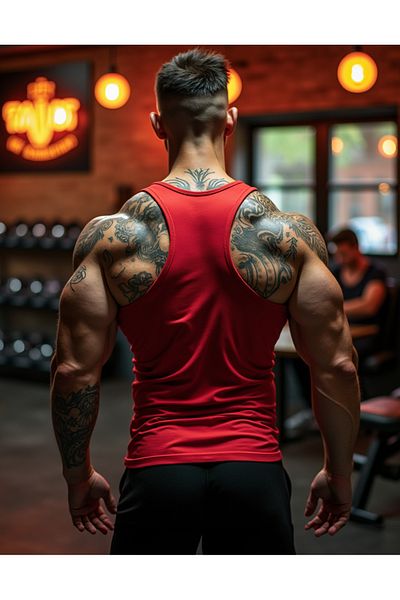 Ghedto Gym Fitness Tank Top Athlete's Tank Top [red]