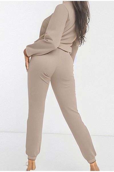 Trendseninle Damen-Pyjama-Set aus Baumwolle in Beige