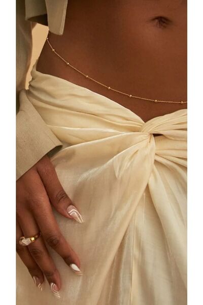 Gizemli Aksesuar Kadın Gold Renk Toplu Zincir Bel Aksesuarı