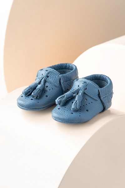 Banamio Julian Genuine Leather Tasseled Baby Loafer Shoes