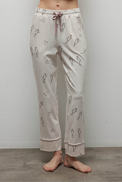 Hays Kadın Pamuklu Cepli Uzun Pijama Altı