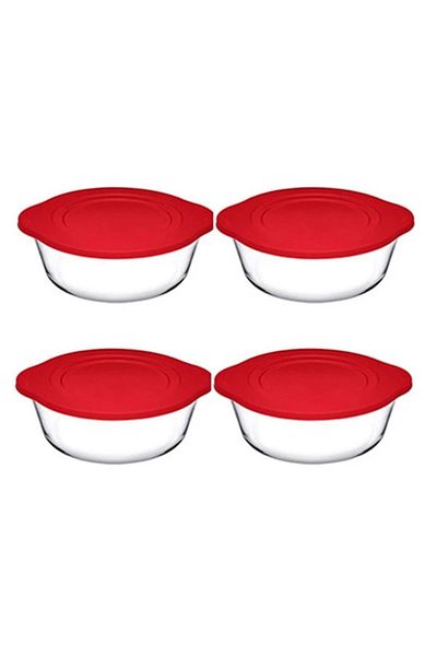 Paşabahçe 59001 Lid 2100 Cc Round Pyrex Pot Set of 4