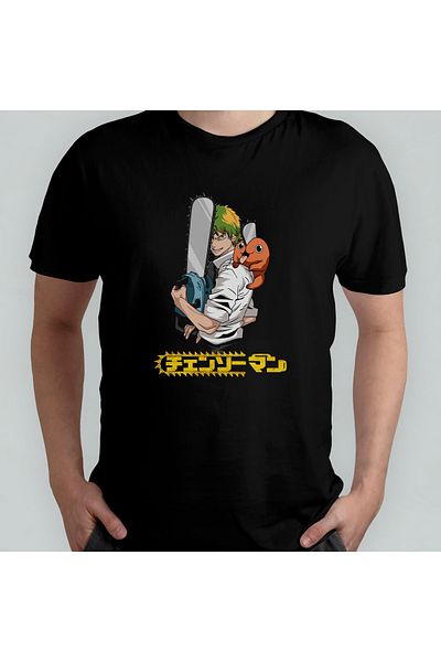 Pixxa Μπλουζάκι Chainsaw Man Crew Neck 100% βαμβακερό - 1