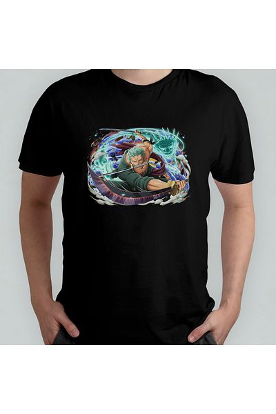 Pixxa Μπλουζάκι One Piece Roronoa Zoro Crew Neck - 100% βαμβάκι Μοντέλο 1