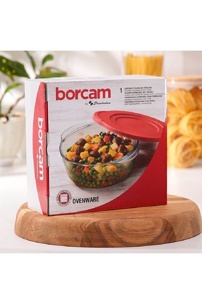 Paşabahçe Round Pyrex Pot with Lid 1450cc 59123