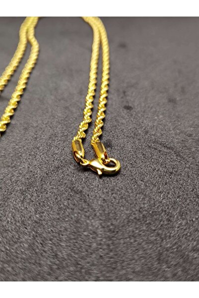 ADEN BİJUTERİ Çelik Altın Rengi Burgu 70cm Ince Zincirli Kolye 'parker'
