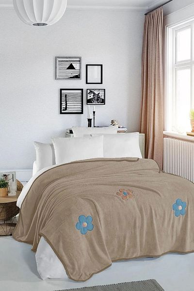 SİHİRLİ AYAKLAR Colorful Floral Patterned Double Blanket - Wellsoft 180X220
