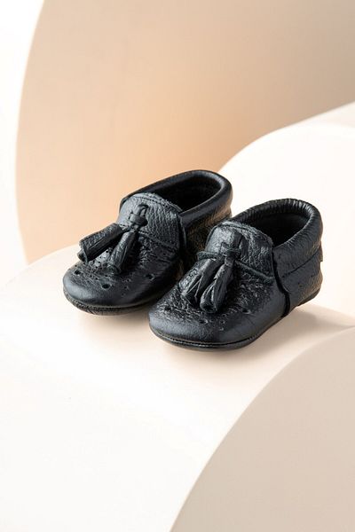 Banamio Julian Genuine Leather Tasseled Baby Loafer Shoes