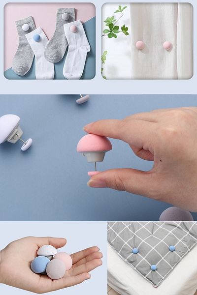 Hanedanev 4 Pieces Leathered Mushroom Quilt Clip Blanket Clip Lock of Blankets Non-Slip Clip Quilt Clip