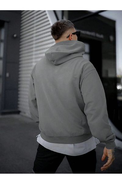 Trendseninle ανδρικό Oversize Smoked Believer - Φούτερ με στάμπα με κουκούλα
