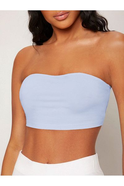 Trendseninle Στράπλες White Crop Bustier