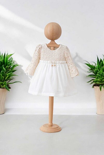 Mymio فستان بناتي - مزين بالدانتيل