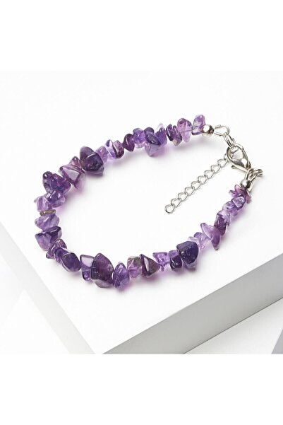 SARRAF DOĞALTAŞ Handcrafted Amethyst Broken Natural Stone Bracelet