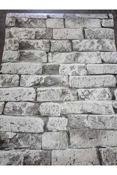 Oskar üç boyutlu taş desenli duvar kağıdı 53 cm genişliğinde 10 metre uzunluğ...