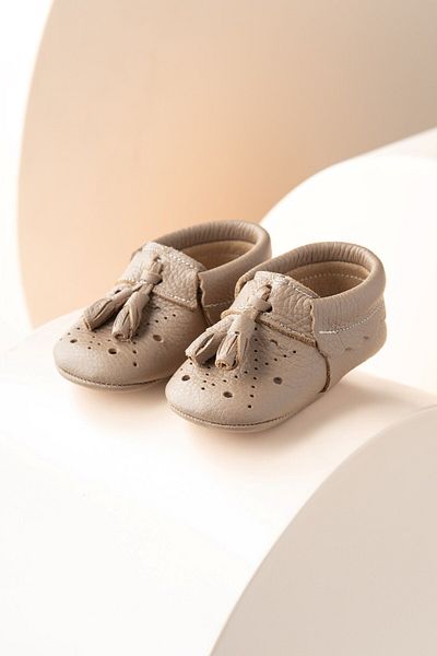Banamio Julian Genuine Leather Tasseled Baby Loafer Shoes