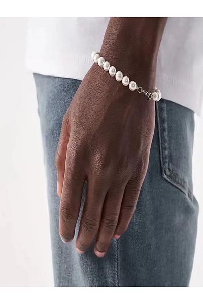 muptejewelry Ανδρικό μαργαριταρένιο βραχιόλι Mupte