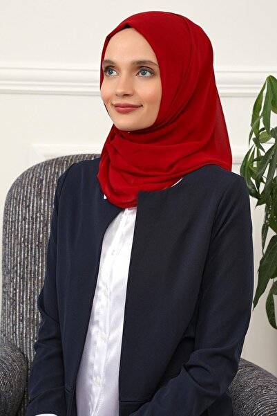 Aisha's Design Classic Design Practical Chiffon Shawl, Red, Ps-11, Red