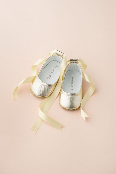 Banamio Diana Ribbon Genuine Leather Baby Ballerina Shoes