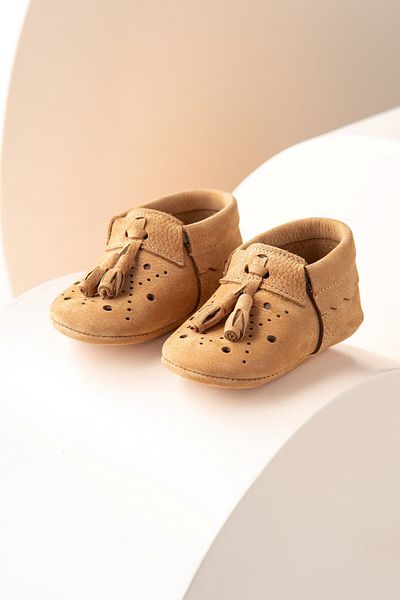 Banamio Julian Genuine Leather Tasseled Baby Loafer Shoes