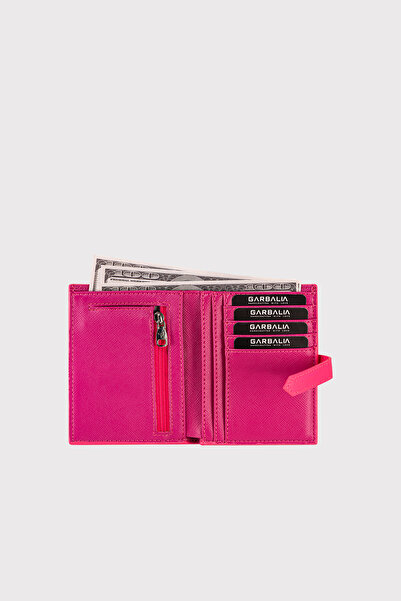 Garbalia Fuchsia Helsinki Women's Card Holder Wallet - with External Belt and Zipper