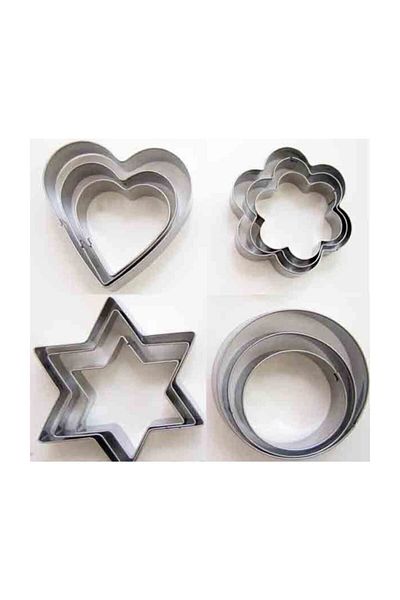 mutfak Set of 12 Geometric Shapes Cookie Molds (KOPAT)