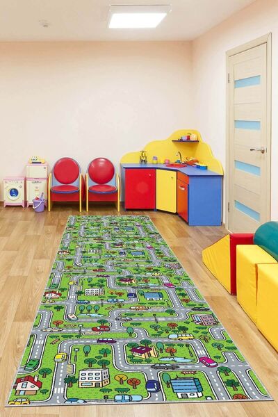 Viva Weaver's Kaymaz Taban Kesme Yolluk Otoyollu Çocuk Halısı Ar251