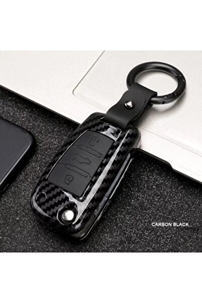 AYZ GARAGE Audi Sustalı Siyah Karbon Anahtar Kılıfı