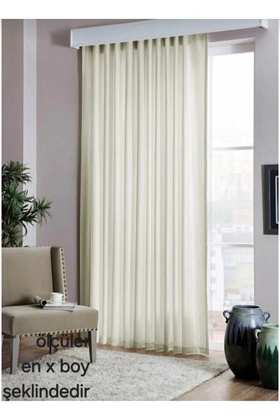 venedik home A Quality Ecru Satin Sunshade - Plain, Extra-Forced and Specially Tailored