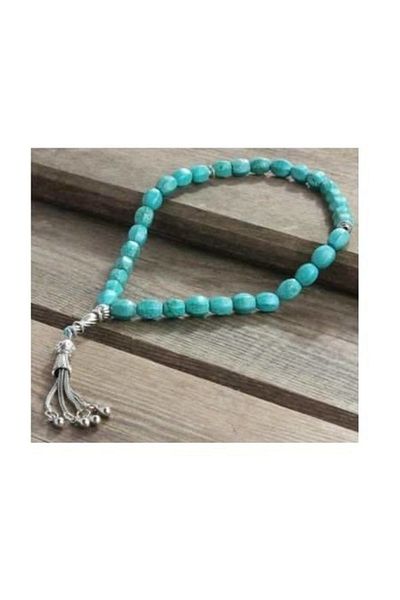 RD EKOAVM Natural Turquoise Stone Rosary 33 Prayer Beads