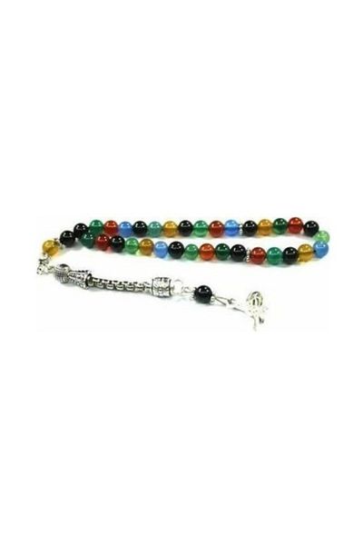 RD EKOAVM Colorful Agate Stone Rosary Globe Cut Rosary