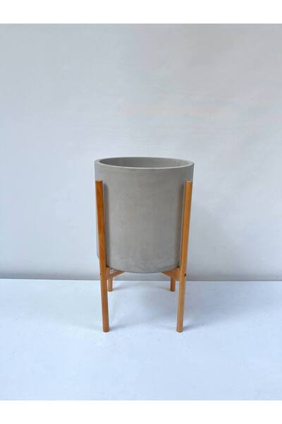 Silis Ayaklı silindir beton saksı 32*32*55 cm