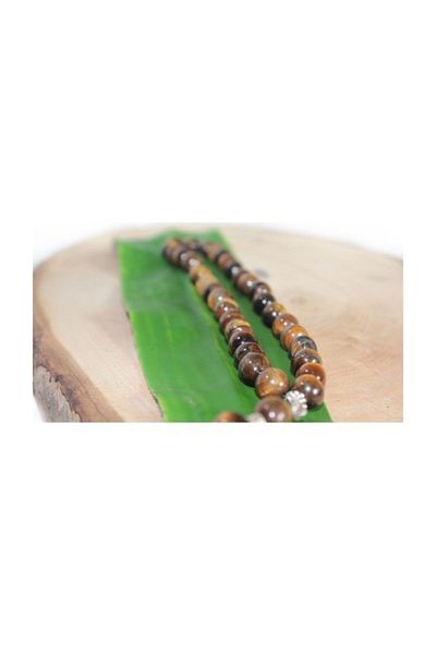 RD EKOAVM 10 mm Globe Cut Double Tassel Rosary Turtle Eye - Rdt2220