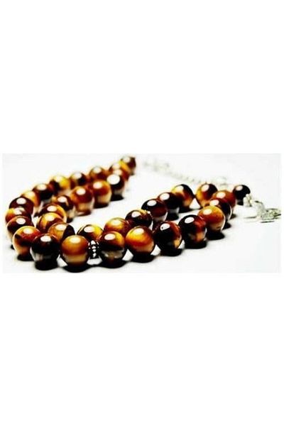 RD EKOAVM 8 mm Globe Cut Rosary Tiger Eye Stone Rosary