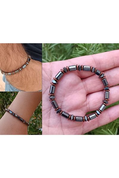 RD EKOAVM Natural Hematite Stone Men's and Women's Bracelet
