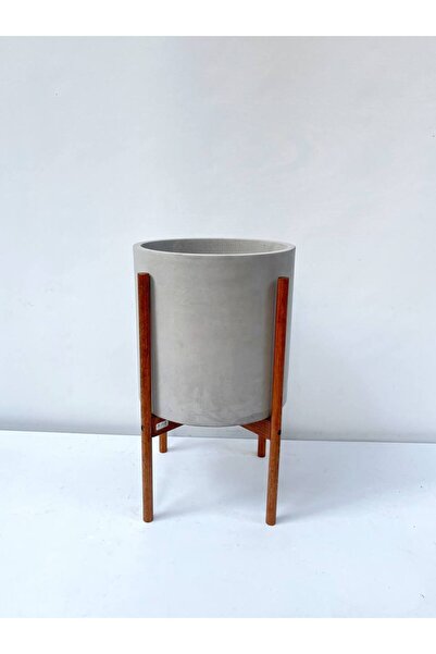 Silis Ayaklı silindir beton saksı 32*32*55 cm