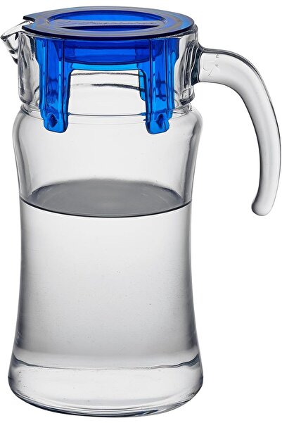 Paşabahçe Azur Mavi Kapaklı Cam Sürahi, 1400cc