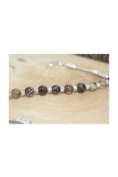 RD EKOAVM 8 مم محبب - مسبحة صلاة زازا العقيق مع طرف طغرا Rdt2397