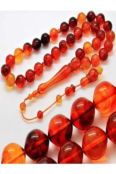 RD EKOAVM 10 Mm Large Grained Variegated Polish Amber Prayer Beads