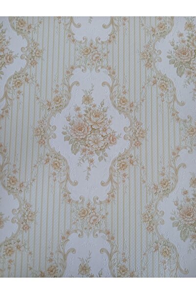 KMS HOME Çiçek Desenli Silinebilir Klasik Duvar Kağıdı (Dokulu Yüzey)5m2