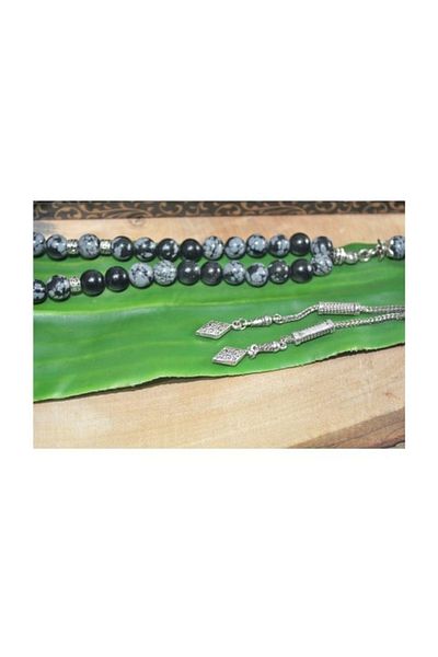 RD EKOAVM Double Tassel Tile Tip Globe Cut 8 mm Rosary + Pen
