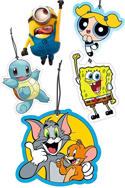 ByMeyla Sevimli Çizgi Film Karakterleri Tasarımlı Dekoratif Oto Kokusu Ve Oto...