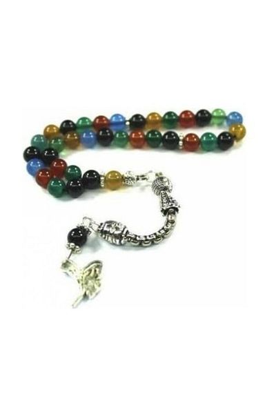 RD EKOAVM Colorful Agate Stone Rosary Globe Cut Rosary