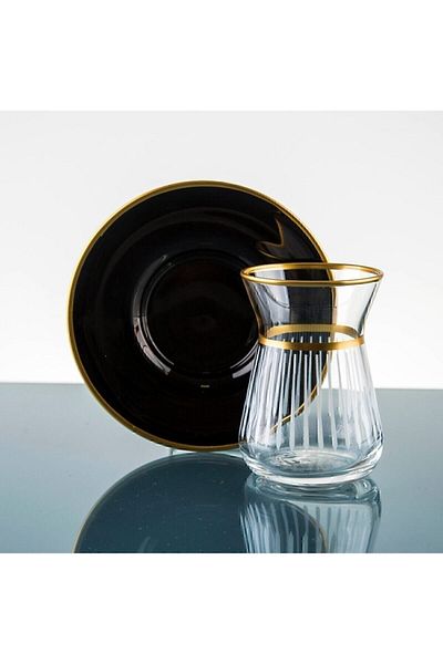 Paşabahçe 12 Piece Luxury Irem Tea Set for 6 People