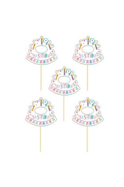 kidspartim Set of 5 Tassel Themed Elderly Speech Bubble