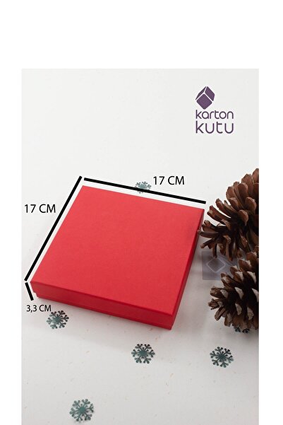 carton box Sert lüks Yılbaşı Kırmızı Hediye Kutusu, Çikolata Kutusu, Kurabiye Kutusu 17 cm*17 cm*3,3 cm
