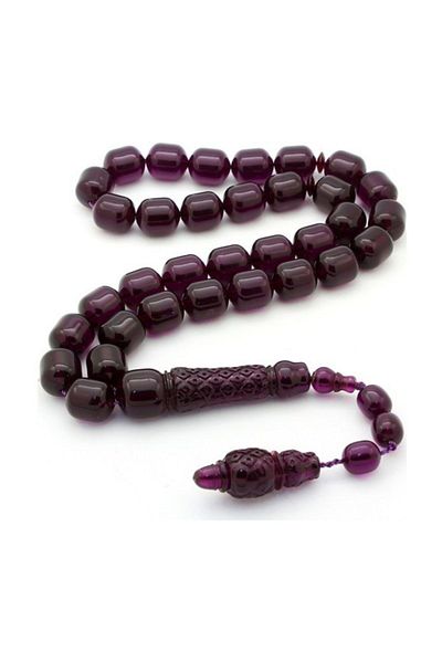 RD EKOAVM Capsule Cut Powder Amber Prayer Beads Embroidered Imame Hbt-1013