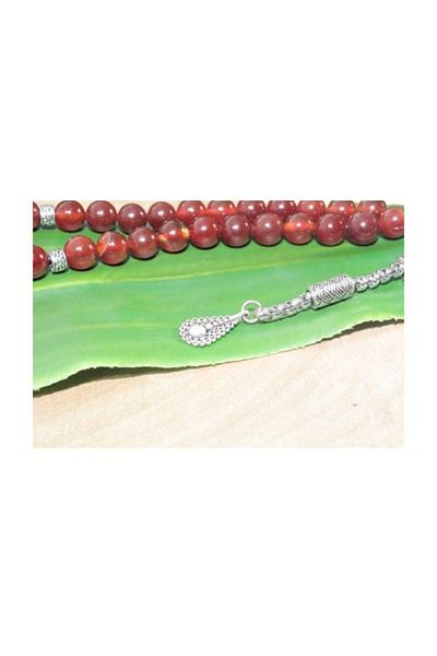 RD EKOAVM 8 Mm Red Rosary - Single Tassel, Drop End, Globe Cut Rdt2115