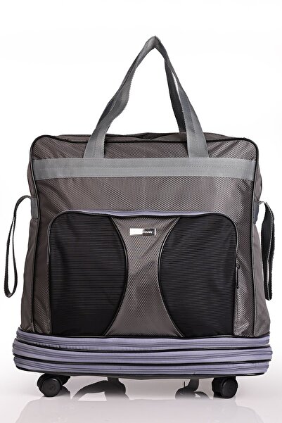 Vegmann Üç Körüklü Tekerlekli Valiz & Seyahat Çantası - Dev Boy Çanta Gri